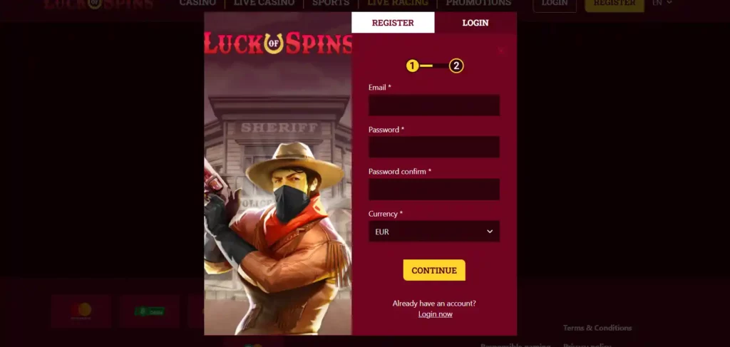 Luck of Spins register